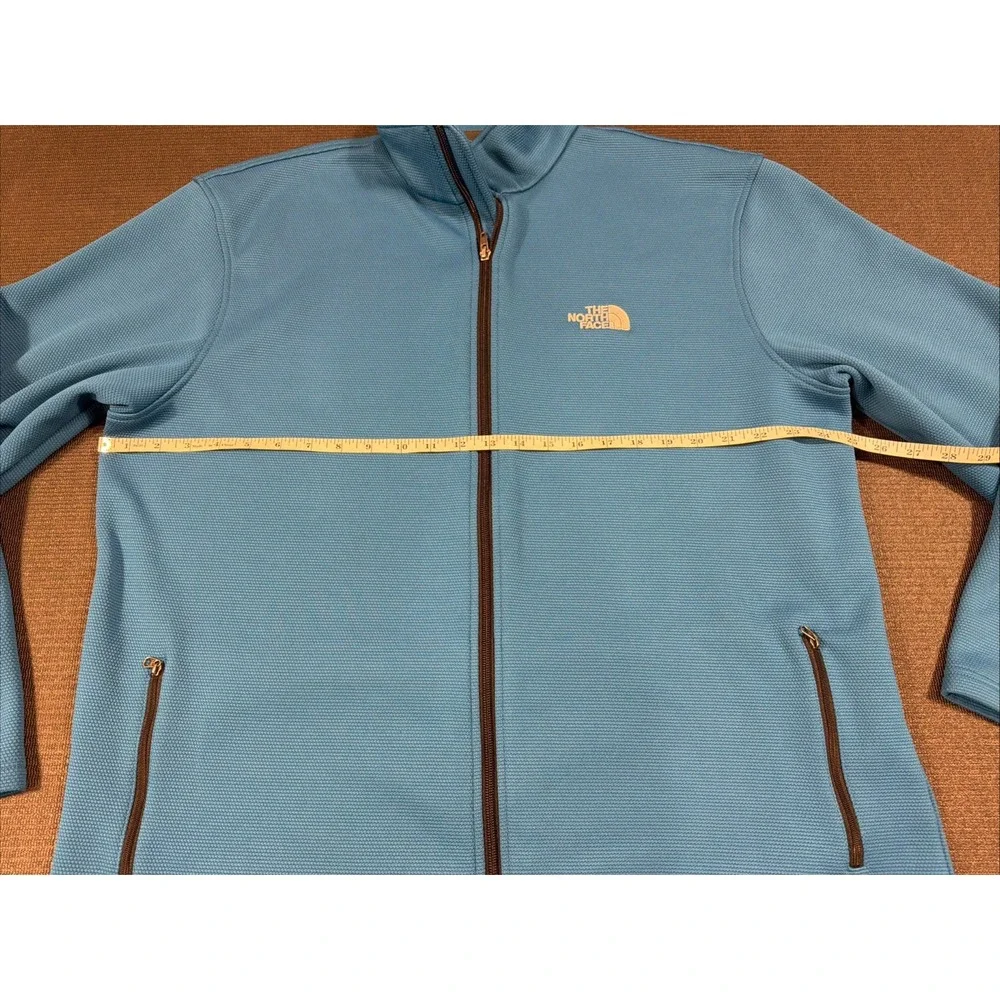 THE NORTH FACE Men's Full‎ Zip Waffle Knit Jacket XXL Teal Thermal CJJ2